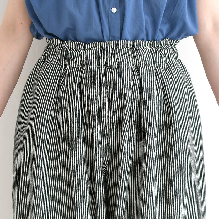 新作早割P5倍 ワイドパンツ Ｄ*g*y コットン ヒッコリー 綿100％ 春 夏 30代 40代 50代 26SS0306, | D*g*y | 12