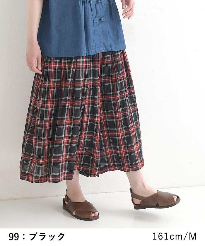 ガウチョパンツ Dgy フレア チェック柄 コットンシャーリング  春 夏 30代 40代 50代 26SS0703, | D*g*y | 09