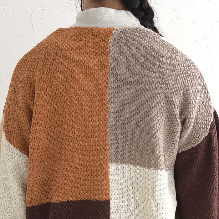 カーディガン 羽織り 長袖 レディース コットン鹿の子 パッチワーク dgy 綿100％ 大きいサイズ 24AW1004, | D*g*y | 14