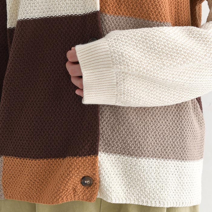 カーディガン 羽織り 長袖 レディース コットン鹿の子 パッチワーク dgy 綿100％ 大きいサイズ 24AW1004, | D*g*y | 15