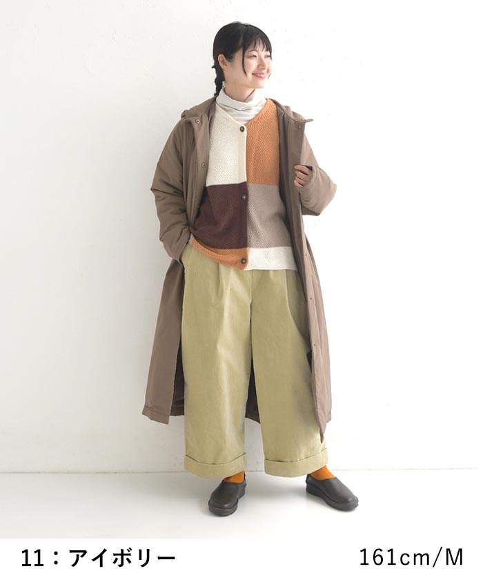 カーディガン 羽織り 長袖 レディース コットン鹿の子 パッチワーク dgy 綿100％ 大きいサイズ 24AW1004, | D*g*y | 10