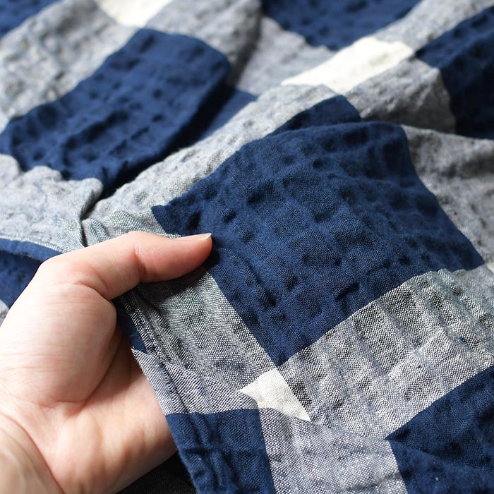 ブラウス Dgy 綿麻 リップル チェック フレンチスリーブ 涼しい 夏 春 30代 40代 50代 26SS0612, 爆買 | D*g*y | 12