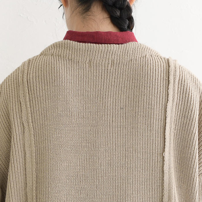 D*g*y アクリル バルキーニット 縦ライン カーディガン はおり