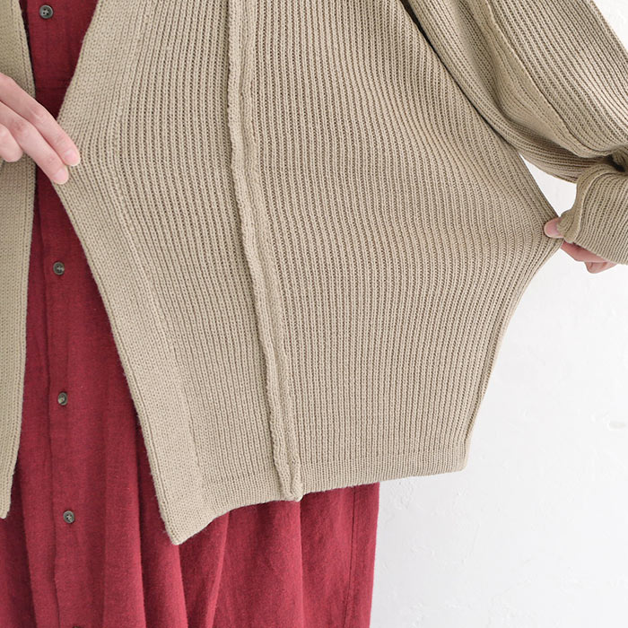 D*g*y アクリル バルキーニット 縦ライン カーディガン はおり ライトアウター 23AW1215, D*g*y アクリル バルキーニット 縦ライン カーディガン はおり