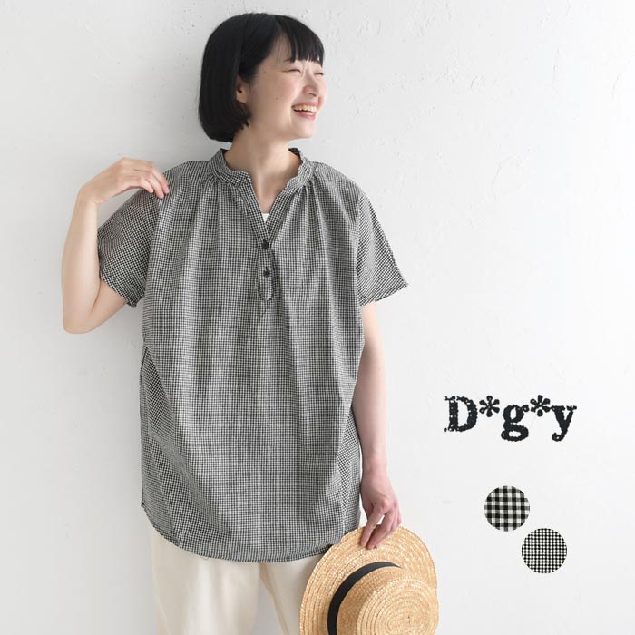 メール便送料無料 ブラウス 半袖 レディース シャツ プルオーバー D*g*y 綿100%  25AW0801R, | D*g*y
