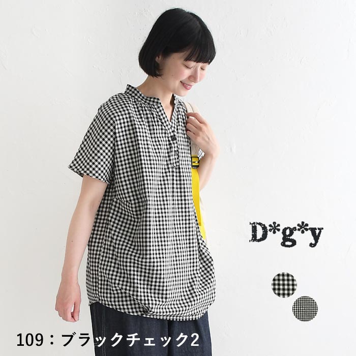 メール便送料無料 ブラウス 半袖 レディース シャツ プルオーバー D*g*y 綿100%  25AW0801R, | D*g*y | 02