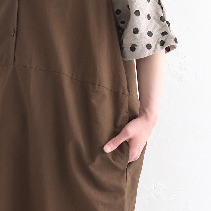 ジャンパースカート D*g*y dgy ジャンスカワンピース 綿麻オックス 重ねVネック コットンリネン 大きいサイズ 24SS0621, 爆買 | D*g*y | 15