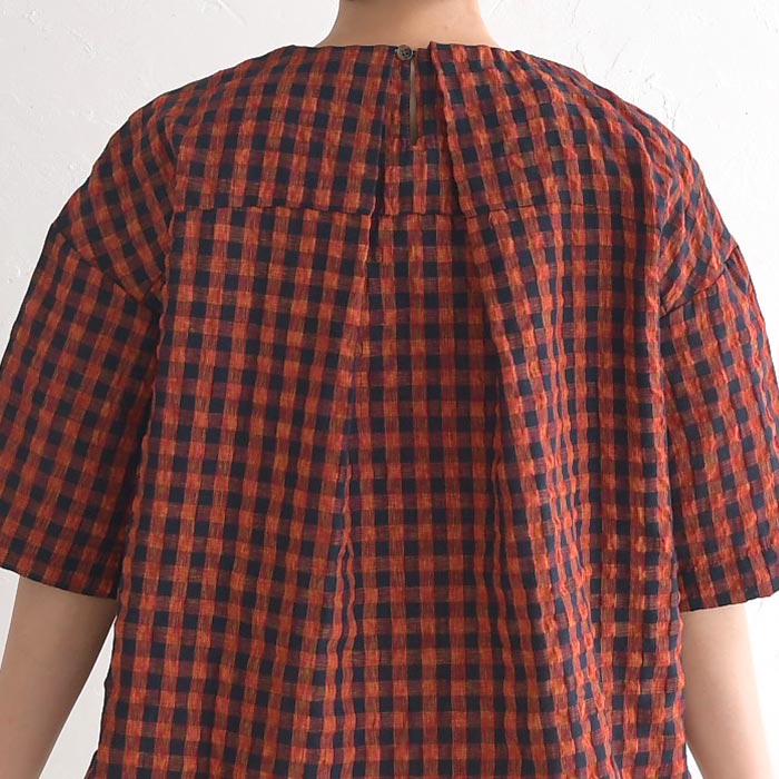 メール便送料無料 ブラウス シャツ プルオーバー レディース D*g*y dgy チェック 五分袖 大きいサイズ 綿 24AW0816, c09, | D*g*y | 13