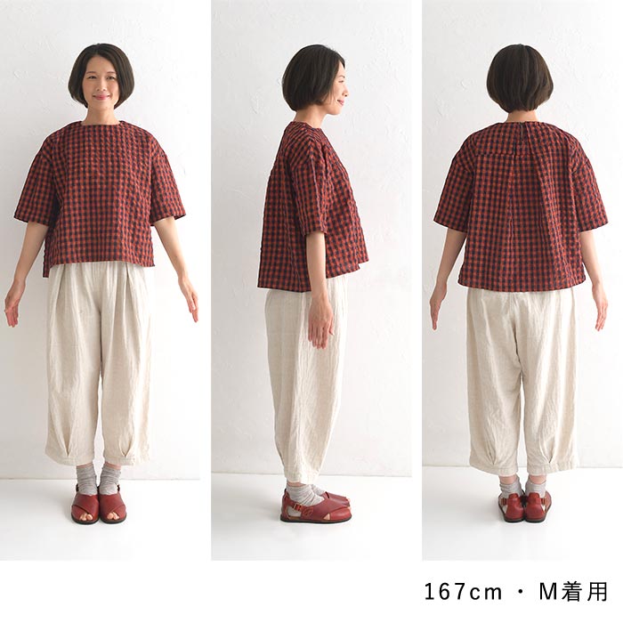 メール便送料無料 ブラウス シャツ プルオーバー レディース D*g*y dgy チェック 五分袖 大きいサイズ 綿 24AW0816, c09, | D*g*y | 17