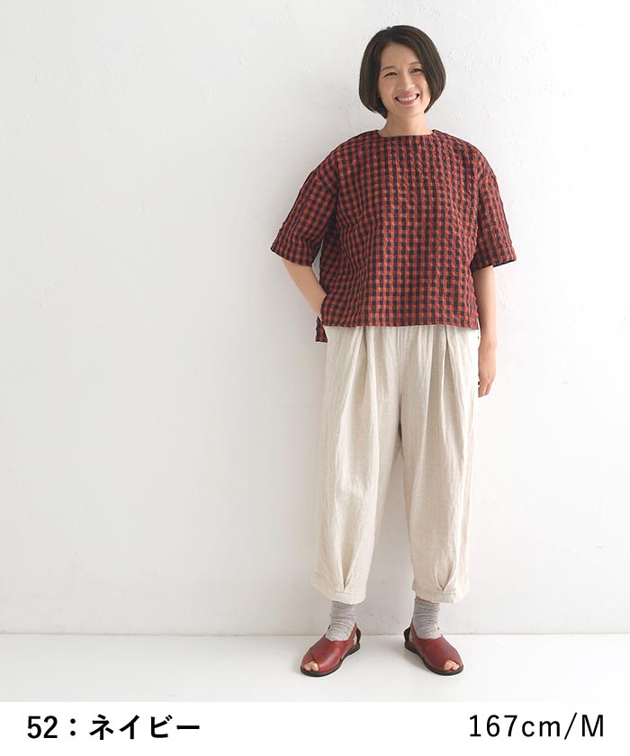 メール便送料無料 ブラウス シャツ プルオーバー レディース D*g*y dgy チェック 五分袖 大きいサイズ 綿 24AW0816, c09, | D*g*y | 09