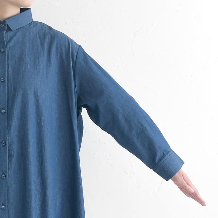 【20％OFF セール！】 返品交換不可 ワンピース 長袖 ロング レディース シャツワンピース D*g*y コットンデニム 綿100％ 25AW0904, q1219, q2, | D*g*y | 14