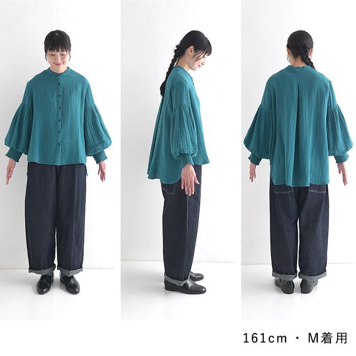 ニコ様　ダブルガーゼ　ブラウス　パンツ D*g*y ブラウス シャツ 長袖 レディース コットンダブルガーゼ