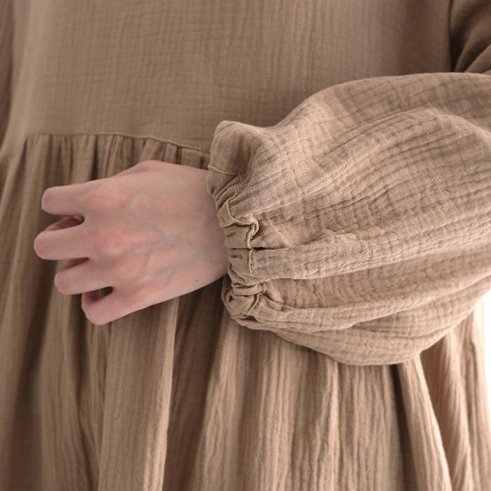 50％OFF セール！ 返品交換不可 ワンピース レディース 長袖 D*g*y コットンダブルガーゼ ギャザー ふんわり 綿100％ 24AW0124, q1219, q5, 爆買 |  | 16