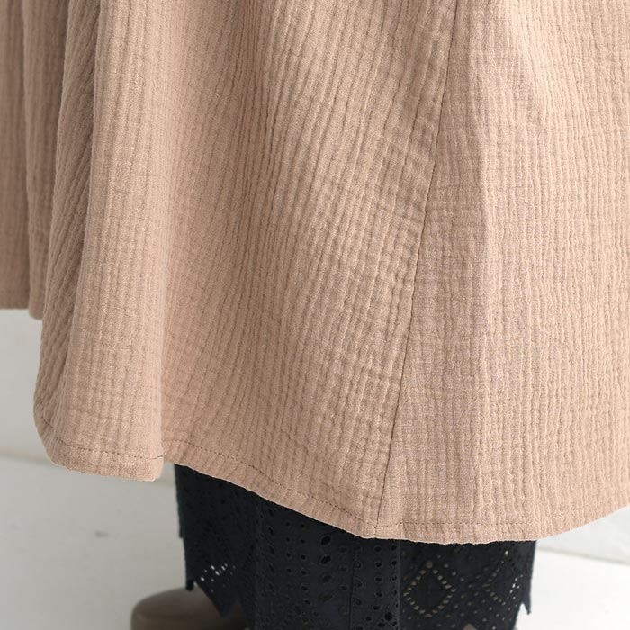 50％OFF セール！ 返品交換不可 ワンピース レディース 長袖 D*g*y コットンダブルガーゼ ギャザー ふんわり 綿100％ 24AW0124, q1219, q5, 爆買 |  | 18