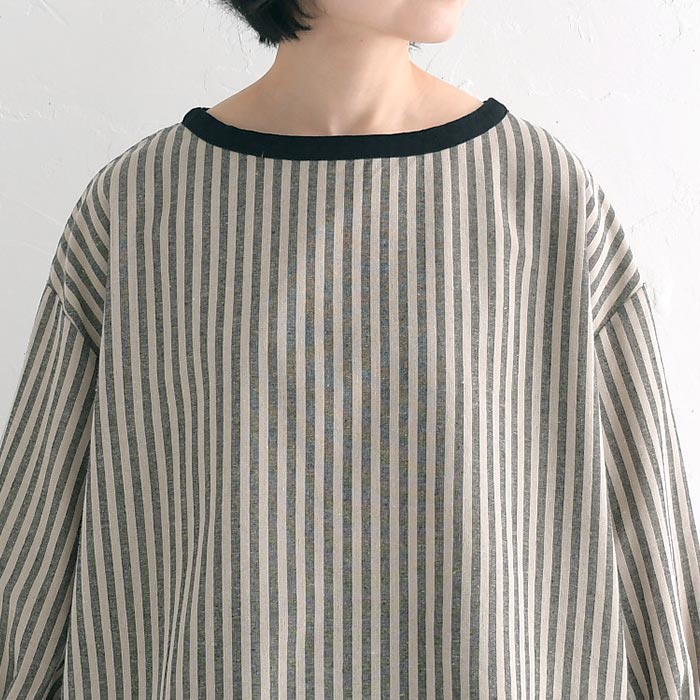 プルオーバー 長袖 レディース コットン リネン混 ストライプ D*g*y dgy 綿 麻 25SS0314, | D*g*y | 12