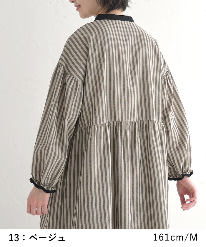E-clat エイココンドウ☆リネン 麻混 バルーン ワンピース☆４２ D*g*y ワンピース 長袖 レディース Dgy コットン リネン混