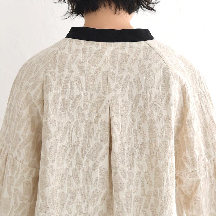 ブラウス シャツ レディース D*g*y×ecoloco別注 ジャガード バイカラー 綿麻 大きいサイズ 25SS0204, c14, | D*g*y | 14