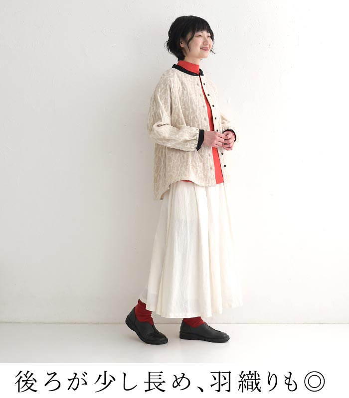 ブラウス シャツ レディース D*g*y×ecoloco別注 ジャガード バイカラー 綿麻 大きいサイズ 25SS0204, c14, | D*g*y | 06