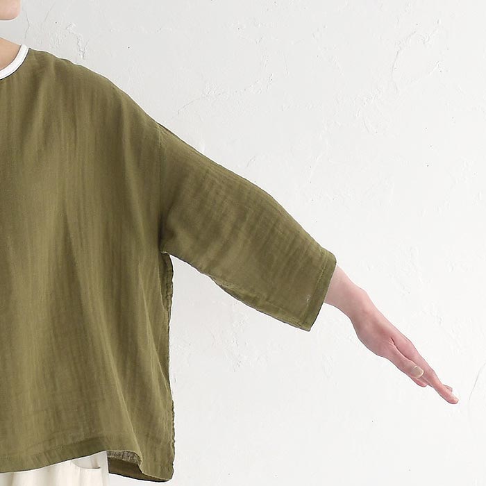 メール便送料無料 プルオーバー 八分袖 レディース コットン ダブルガーゼ D*g*y 綿100％ 大きいサイズ 25SS0411, | D*g*y | 18