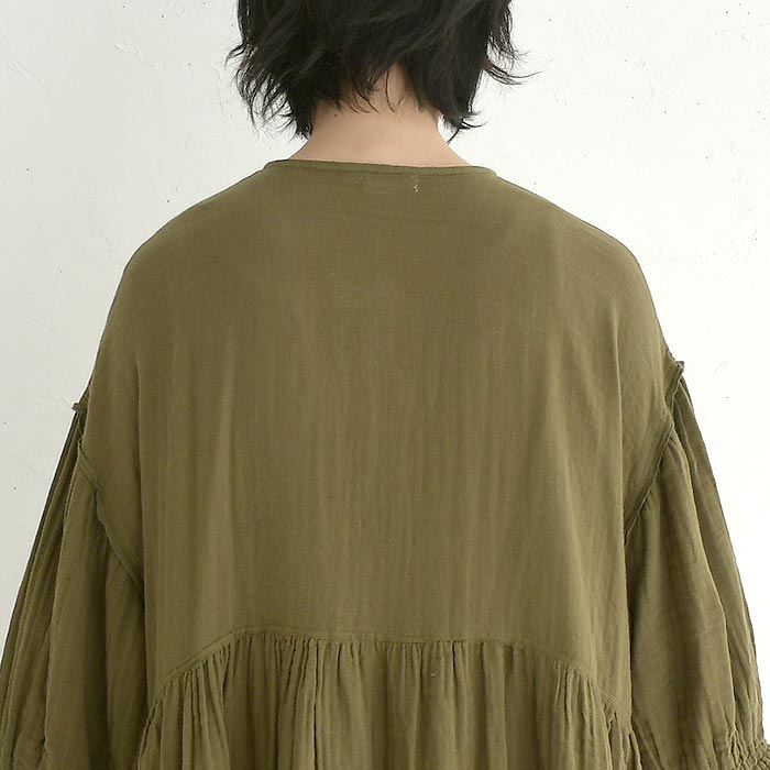 ワンピース ロング レディース 涼しい コットン ダブルガーゼ バルーン袖 D*g*y 綿100％ 大きいサイズ 25SS0411, 爆買 | D*g*y | 15