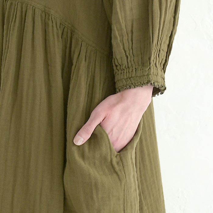 ワンピース ロング レディース 涼しい コットン ダブルガーゼ バルーン袖 D*g*y 綿100％ 大きいサイズ 25SS0411, 爆買 | D*g*y | 19