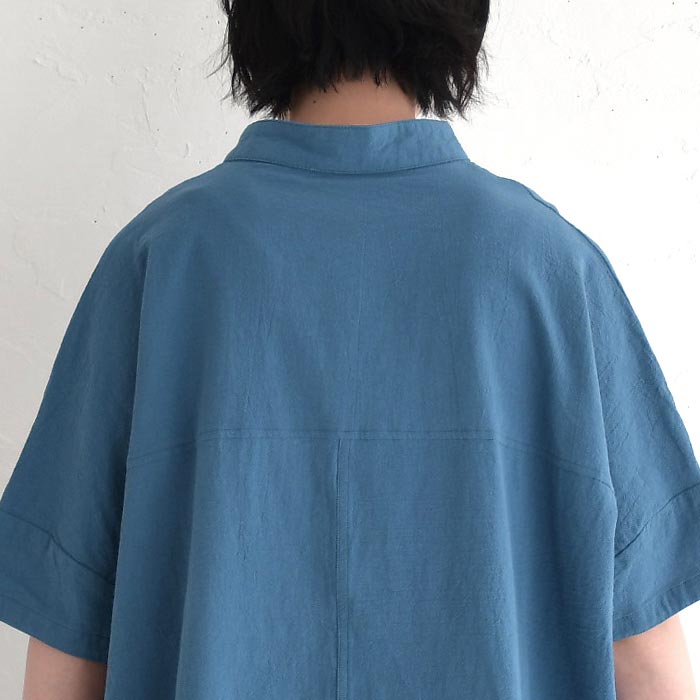 シャツ レディース 半袖 ブラウス D*g*y コットンワッシャー スタンドカラー 綿100％ 大きいサイズ 25SS0530, | D*g*y | 15