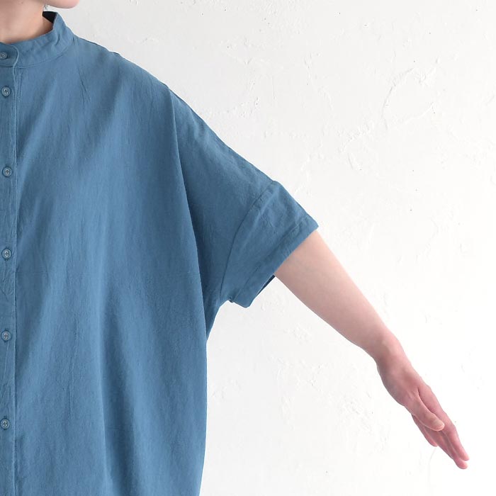 シャツ レディース 半袖 ブラウス D*g*y コットンワッシャー スタンドカラー 綿100％ 大きいサイズ 25SS0530, | D*g*y | 17