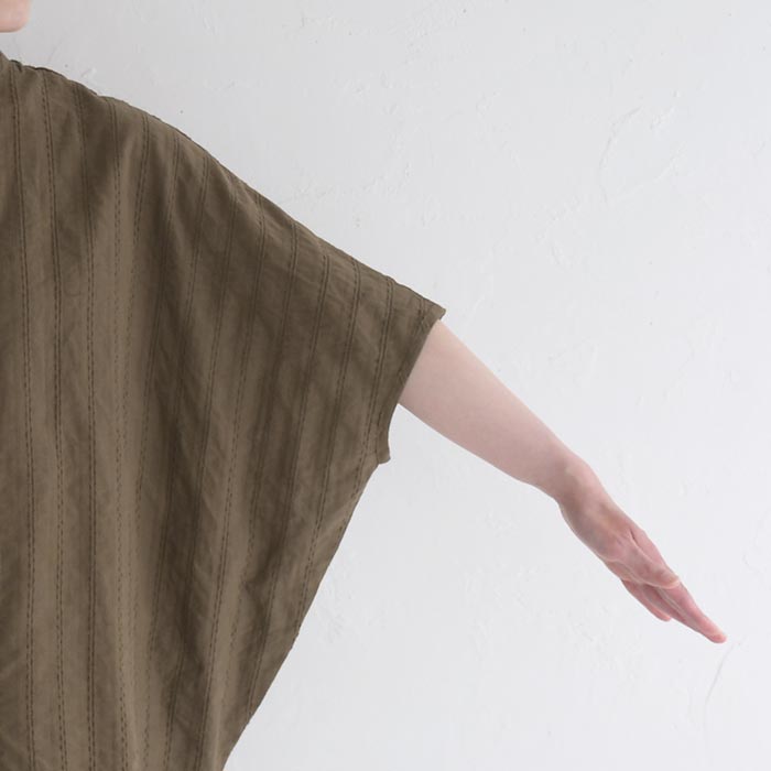 メール便送料無料 ブラウス 五分袖 レディース ノーカラー ゆったり ワイド D*g*y 綿ガーゼ ドビー ドルマン 綿100％ 25SS0718, | D*g*y | 17