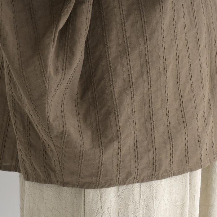 メール便送料無料 ブラウス 五分袖 レディース ノーカラー ゆったり ワイド D*g*y 綿ガーゼ ドビー ドルマン 綿100％ 25SS0718, | D*g*y | 18