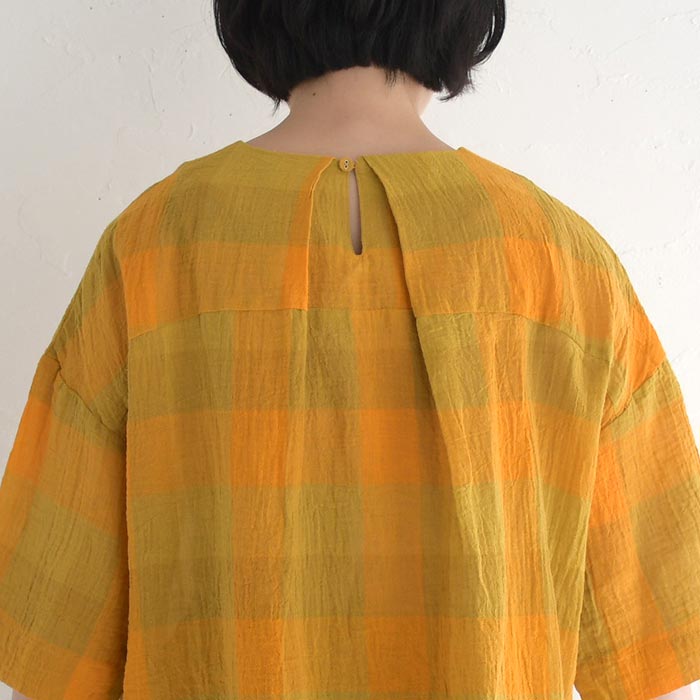 最大20％OFFクーポンあり メール便送料無料 プルオーバー 七分袖 レディース 涼しい D*g*y リネンコットン ブロックチェック 綿 麻 25SS0718, 爆買 | D*g*y | 15