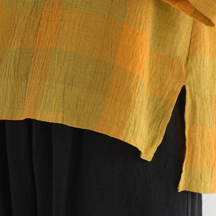 最大20％OFFクーポンあり メール便送料無料 プルオーバー 七分袖 レディース 涼しい D*g*y リネンコットン ブロックチェック 綿 麻 25SS0718, 爆買 | D*g*y | 18