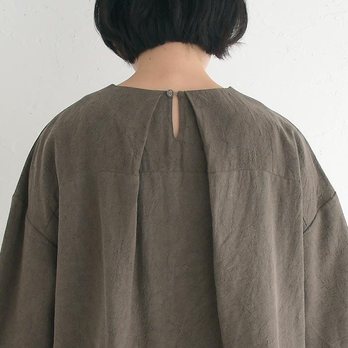 メール便送料無料 プルオーバーブラウス 5分袖 レディース トップス レーヨン ラミー 25SS0725,