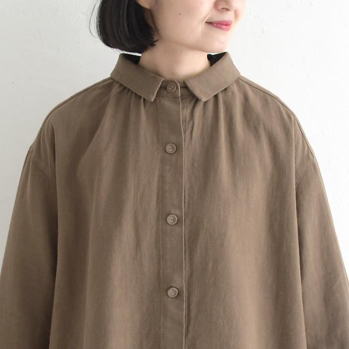 【20％OFF セール！】 返品交換不可 シャツ 長袖 レディース ブラウス D*g*y リネンコットン くるみボタン 綿 麻 25AW1010, q1219, q2, | D*g*y | 15