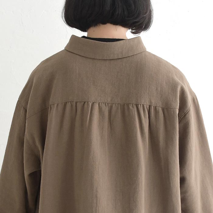 【20％OFF セール！】 返品交換不可 シャツ 長袖 レディース ブラウス D*g*y リネンコットン くるみボタン 綿 麻 25AW1010, q1219, q2, | D*g*y | 16