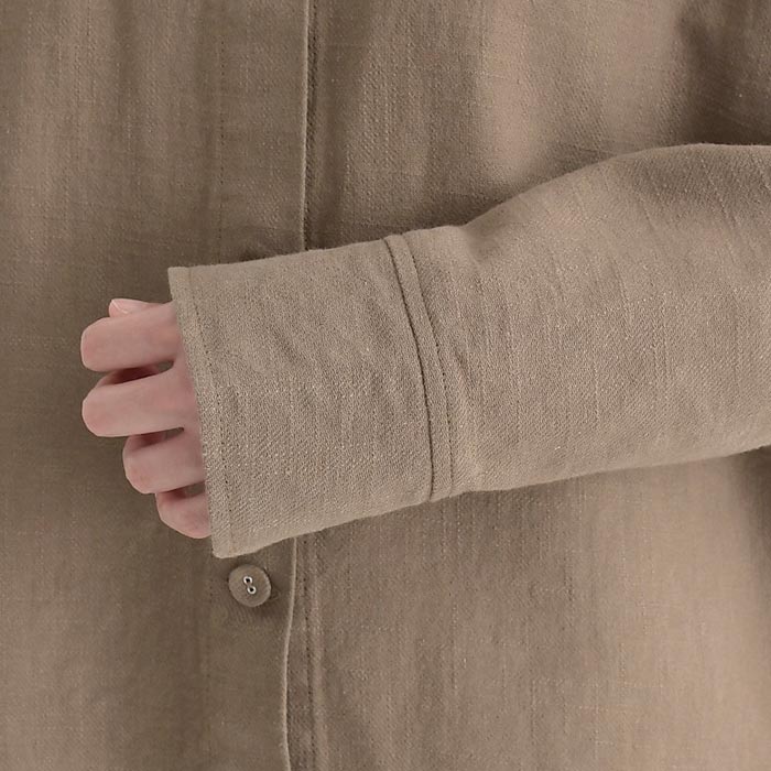 【20％OFF セール！】 返品交換不可 シャツ 長袖 レディース ブラウス D*g*y リネンコットン くるみボタン 綿 麻 25AW1010, q1219, q2, | D*g*y | 17