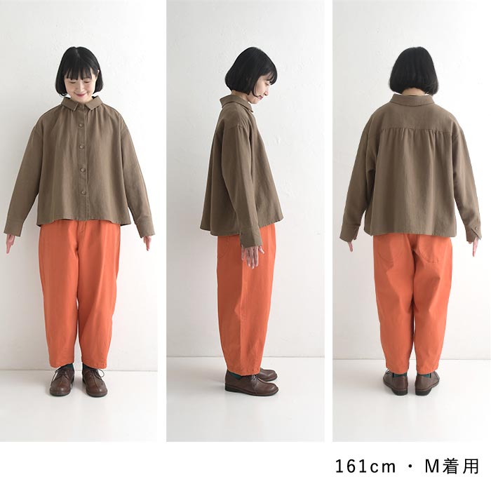 【20％OFF セール！】 返品交換不可 シャツ 長袖 レディース ブラウス D*g*y リネンコットン くるみボタン 綿 麻 25AW1010, q1219, q2, | D*g*y | 20