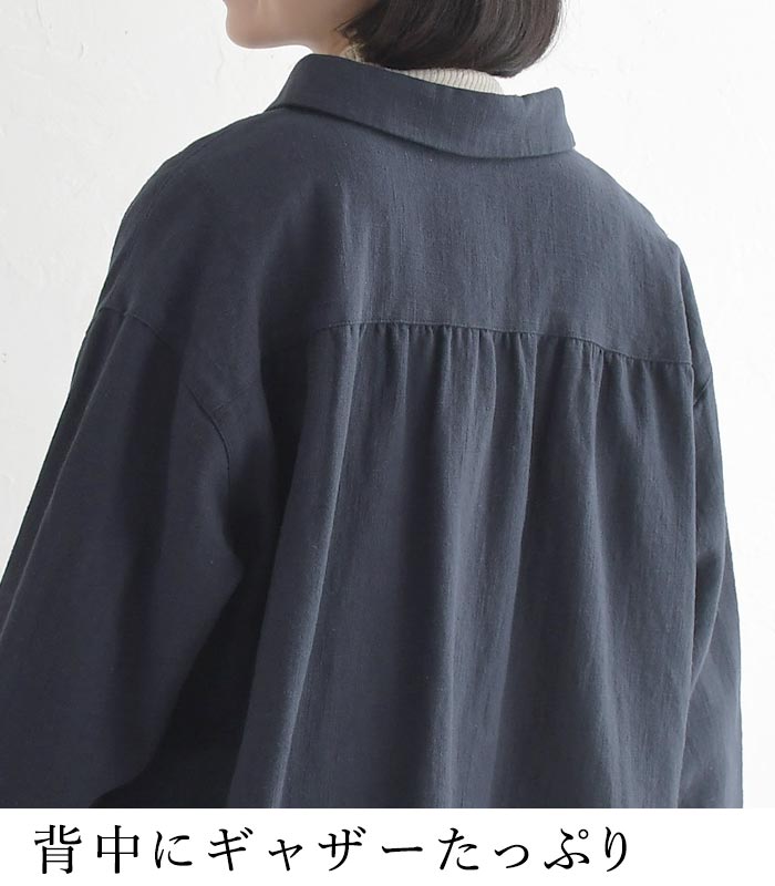 【20％OFF セール！】 返品交換不可 シャツ 長袖 レディース ブラウス D*g*y リネンコットン くるみボタン 綿 麻 25AW1010, q1219, q2, | D*g*y | 07