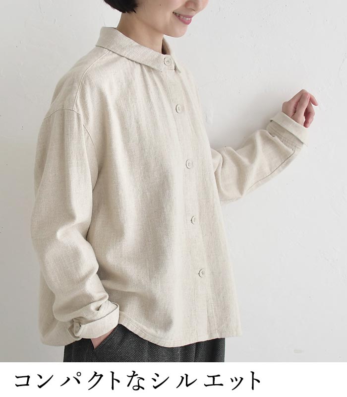 【20％OFF セール！】 返品交換不可 シャツ 長袖 レディース ブラウス D*g*y リネンコットン くるみボタン 綿 麻 25AW1010, q1219, q2, | D*g*y | 08