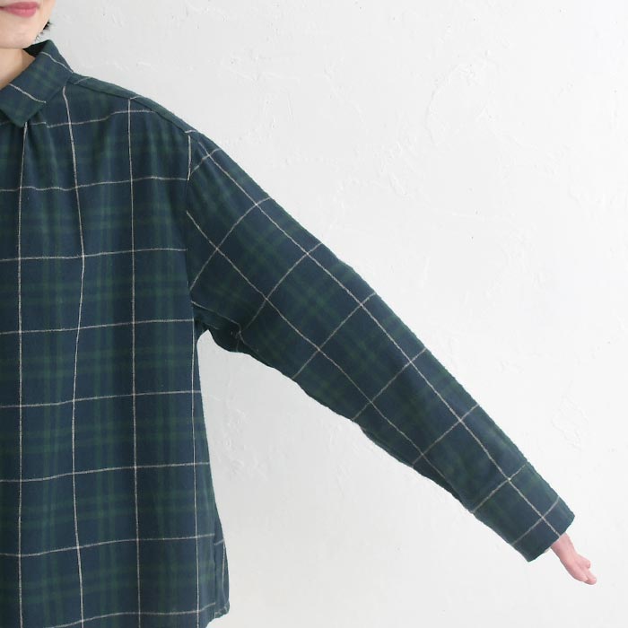 20％OFF セール！ 返品交換不可 シャツ ブラウス 長袖 レディース 綿ビエラ チェック柄 フレア 綿100％ D*g*y 25AW1204, q0123, q2, 爆買 | D*g*y | 16