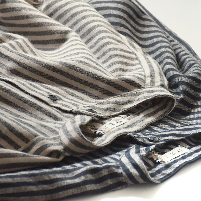 ノーカラーブラウス レディース 綿100％ 起毛ストライプ D*g*y 25AW1128, | D*g*y | 12