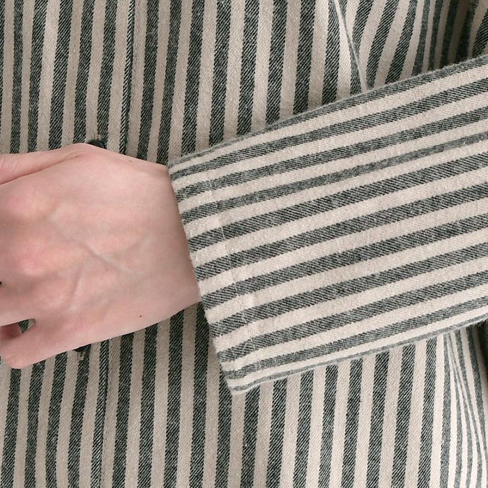 ノーカラーブラウス レディース 綿100％ 起毛ストライプ D*g*y 25AW1128, | D*g*y | 15