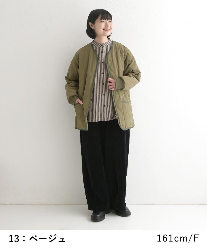 ノーカラーブラウス レディース 綿100％ 起毛ストライプ D*g*y 25AW1128, | D*g*y | 04