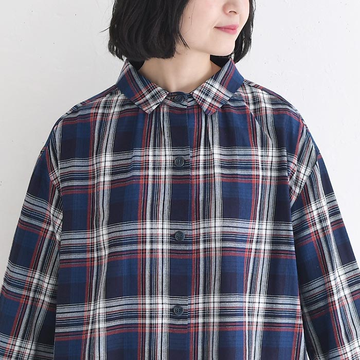 セール！返品交換不可 ブラウス 綿100％ D*g*y コットンチェック Aラインブラウス シャツ  春 夏 秋 30代 40代 50代 26SS0319, q0731, q5, 爆買 | D*g*y | 12
