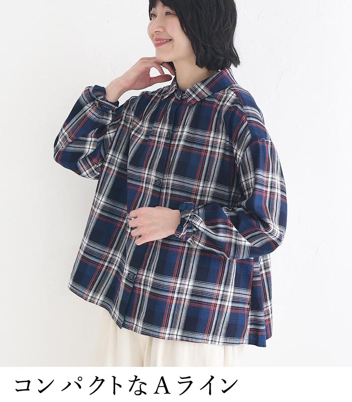 セール！返品交換不可 ブラウス 綿100％ D*g*y コットンチェック Aラインブラウス シャツ  春 夏 秋 30代 40代 50代 26SS0319, q0731, q5, 爆買 | D*g*y | 07