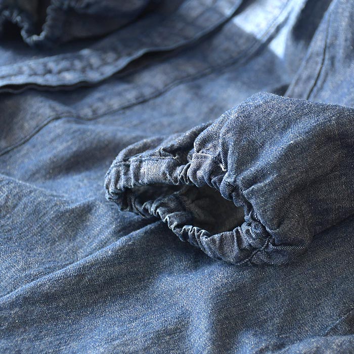 新作早割P5倍 綿麻デニム ワンピース チャイナボタン D*g*y 長袖 レディース ゆったり ワイド ピンタック コットンリネン 前開き シャツワンピース 26SS0219, | D*g*y | 10