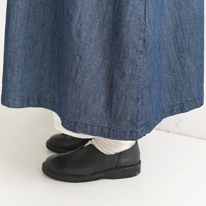 新作早割P5倍 綿麻デニム ワンピース チャイナボタン D*g*y 長袖 レディース ゆったり ワイド ピンタック コットンリネン 前開き シャツワンピース 26SS0219, | D*g*y | 16