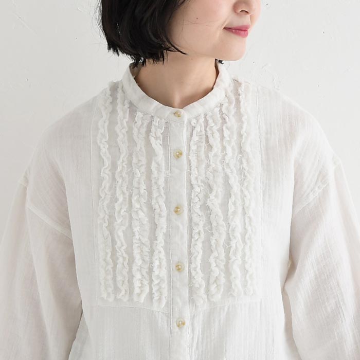 最大20％OFFクーポンあり フリル ブラウス ダブルガーゼ 綿100% D*g*y 春 夏 30代 40代 50代 26SS0410, 爆買 | D*g*y | 12