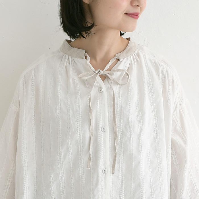 ブラウス 綿ドビー織り 襟リネン使い Ｄ*g*y ディージーワイ 春 夏 30代 40代 50代 26SS0501, | D*g*y | 14
