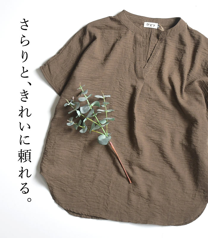 ブラウス Dgy リヨセルオックス キーネック プルオーバー  秋 春 夏 30代 40代 50代 26AW0807, | D*g*y | 04