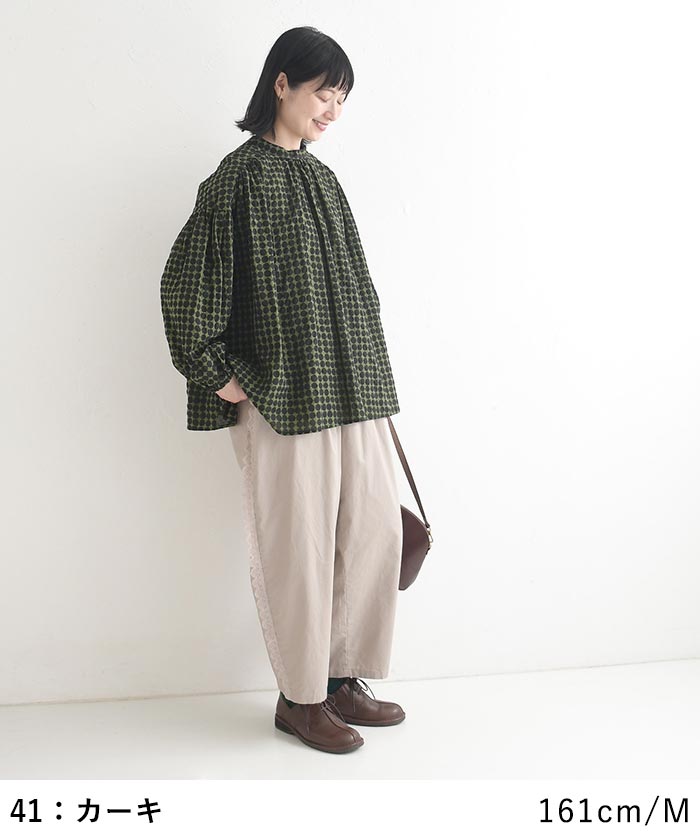早割10％OFFクーポン ブラウス 綿100％ 団子柄 Dgy  秋 冬 30代 40代 50代 26AW0821, | D*g*y | 12